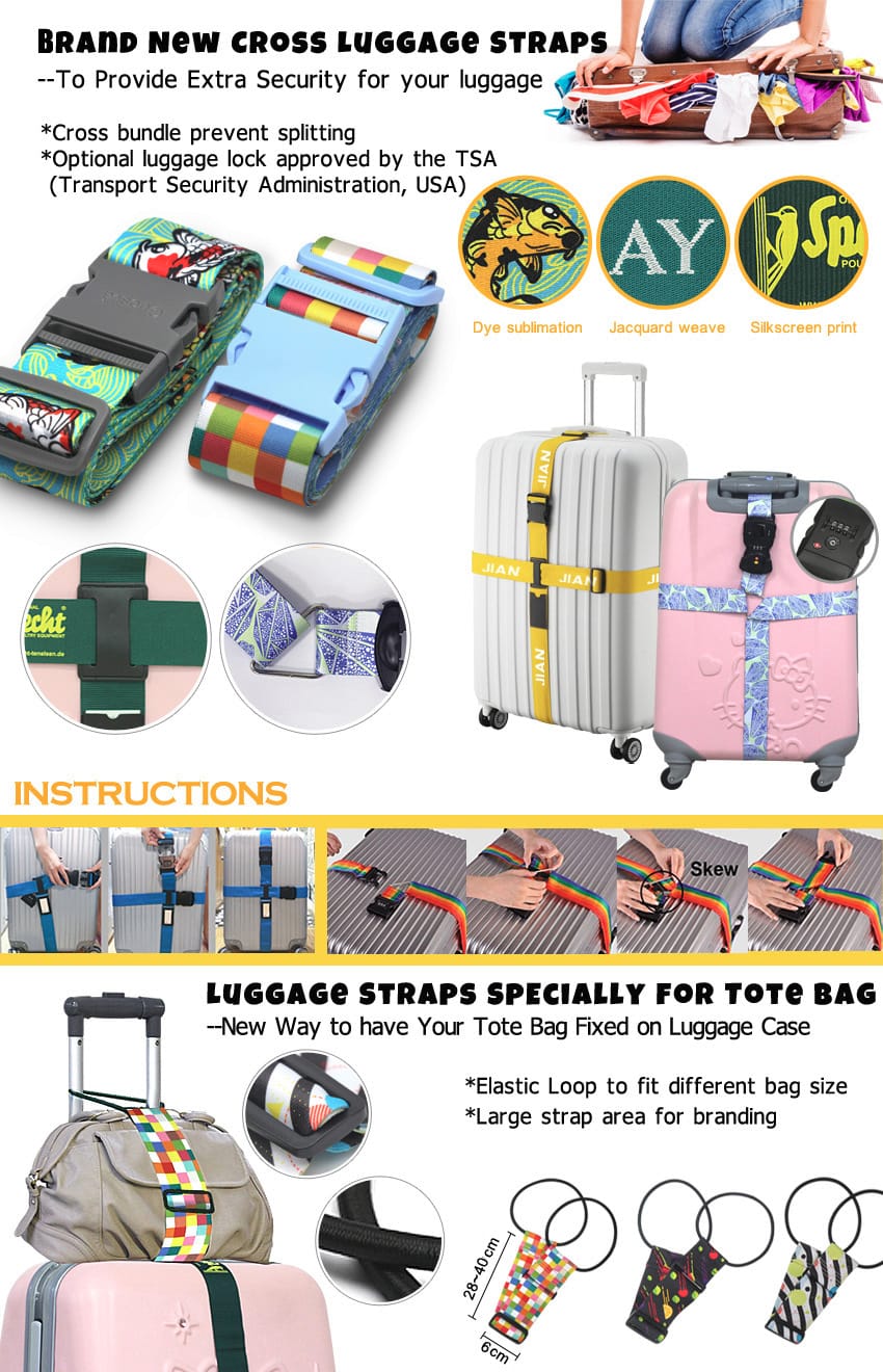 custom luggage straps